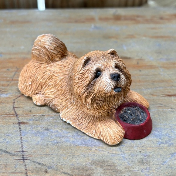 Vintage 90s Sandicast Red Chow Handcast Hand Painted Figurine Signed S Brue - Picture 3 of 7